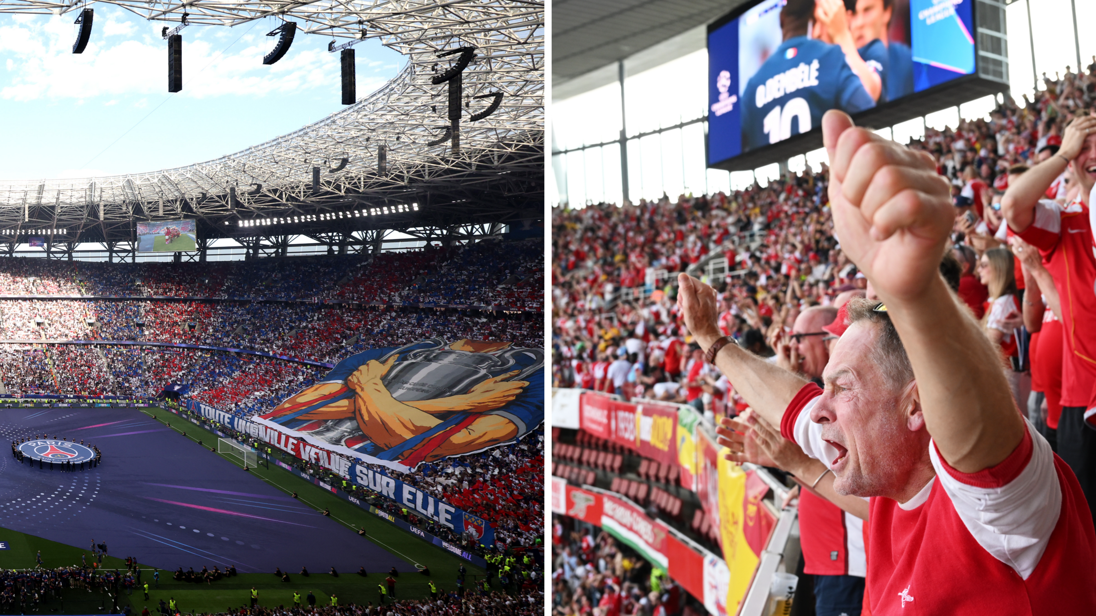 IN BEELD. “Een hele stad waakt over haar”: fans van PSG en Arsenal pakken voor Champions League-finale uit met tifo’s,  grote vreugde in Londen bij vroege goal Havertz