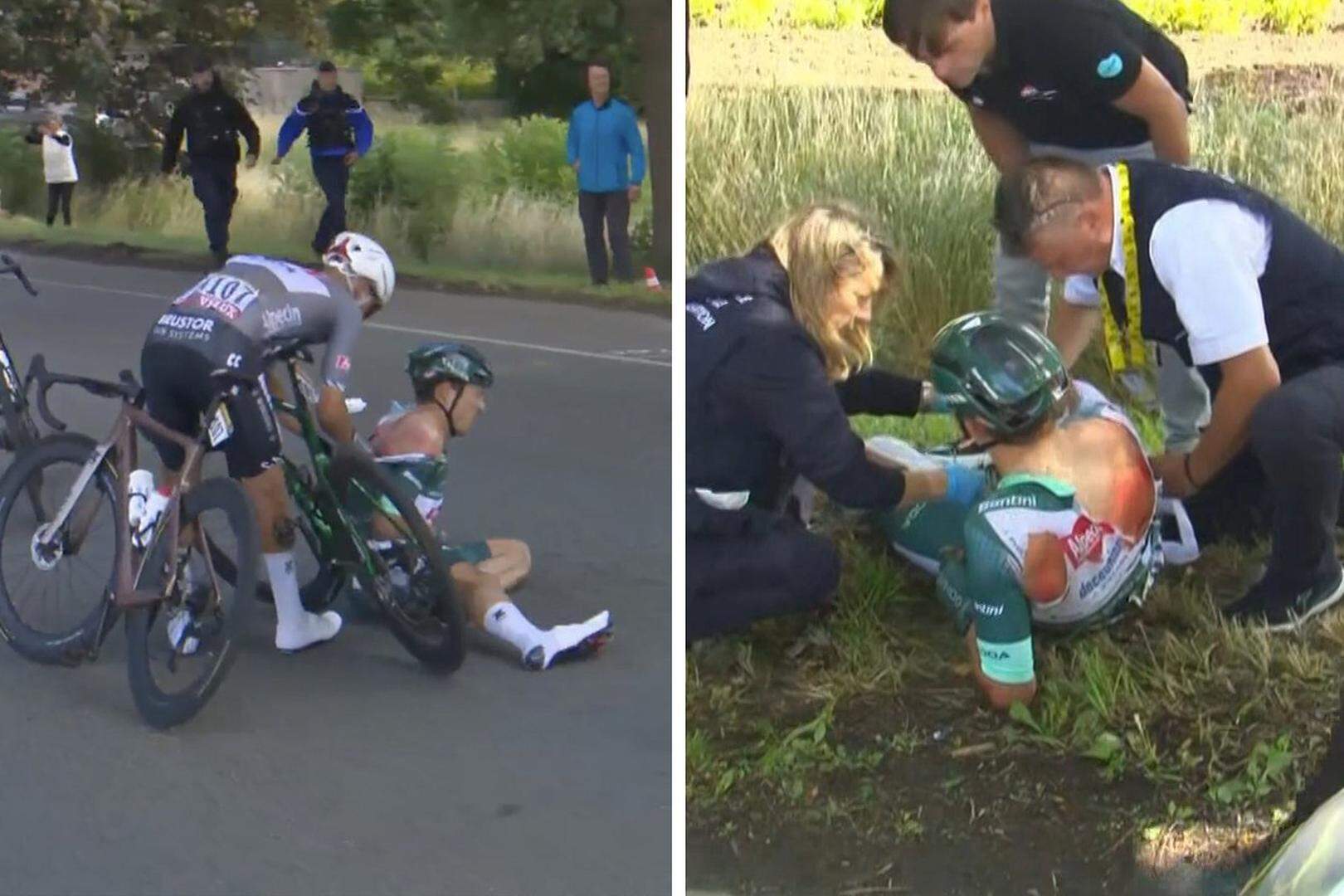 Sleutelbeenbreuk en gebroken rip: zwaar gehavende Jasper Philipsen verlaat  de Tour na crash | HBVL