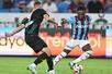TRABZONSPOR, TURKIYE - AUGUST 11: Kazeem Olaigbe (R) of Trabzonspor in action during Turkish Super Lig week 1 football match between Trabzonspor and Kocaelispor at Papara Park in Trabzon, Turkiye on August 11, 2025. (Photo by Hakan Burak Altunoz/Anadolu via Getty Images)