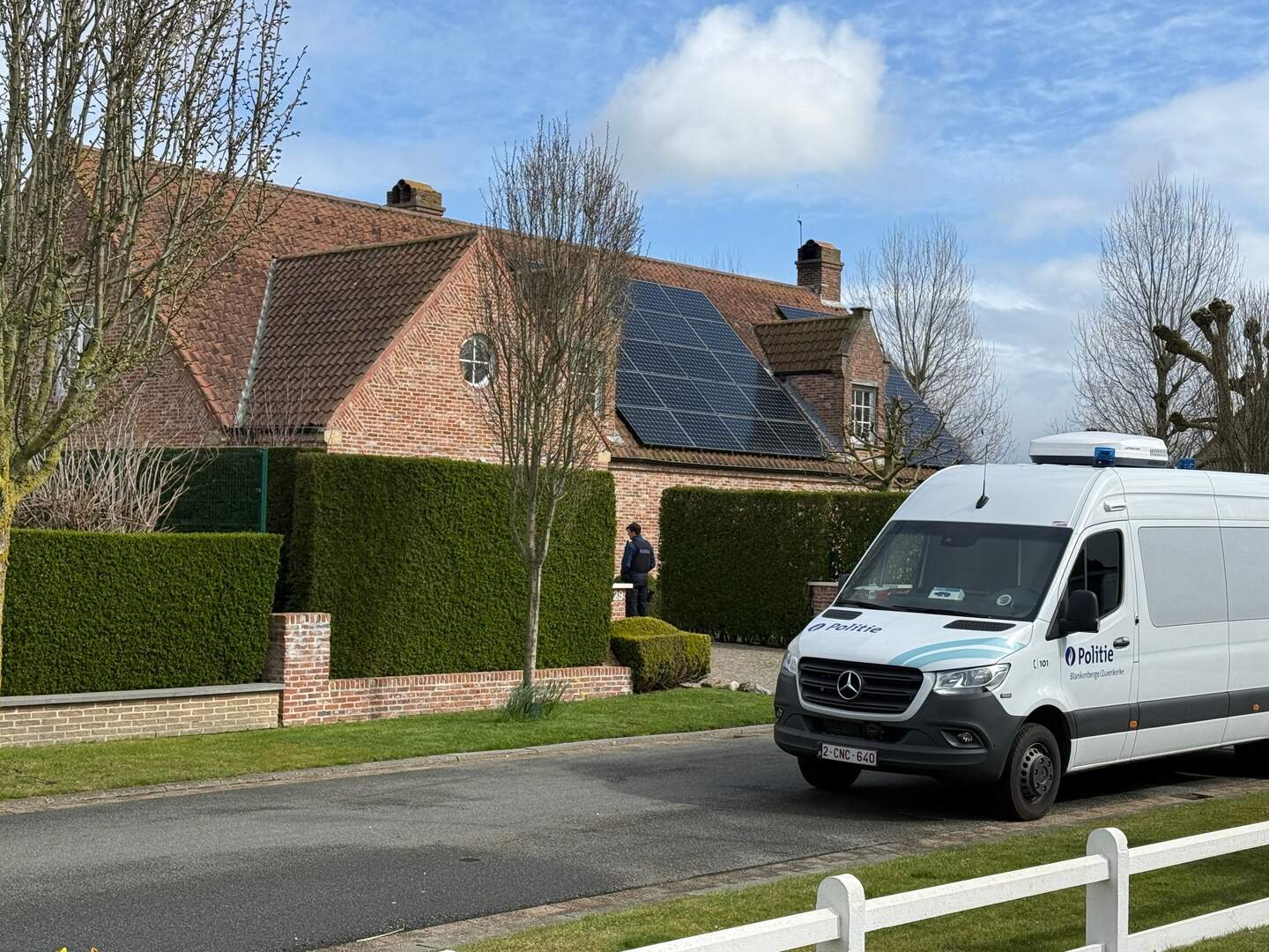 De politie en het labo waren donderdag een hele middag met een sporenonderzoek. 