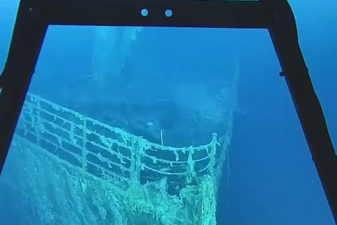 Beelden tonen hoe de iconische boeg van gezonken Titanic er nu uitziet