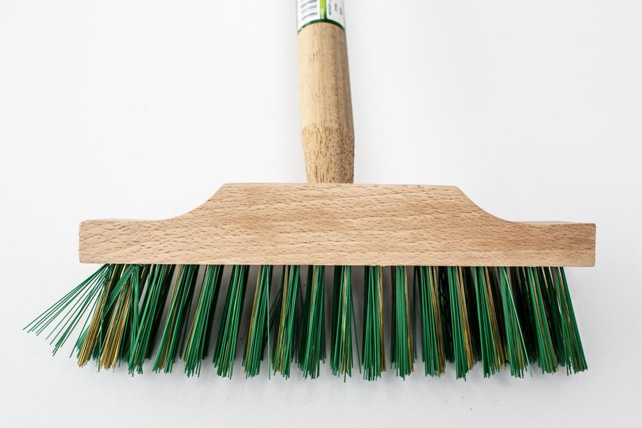 Yocada 45,7 cm zware duwbezem harde haren voor het reinigen van terras, garage, dek, beton, hout, steen, tegels, vloer, 166 cm lang