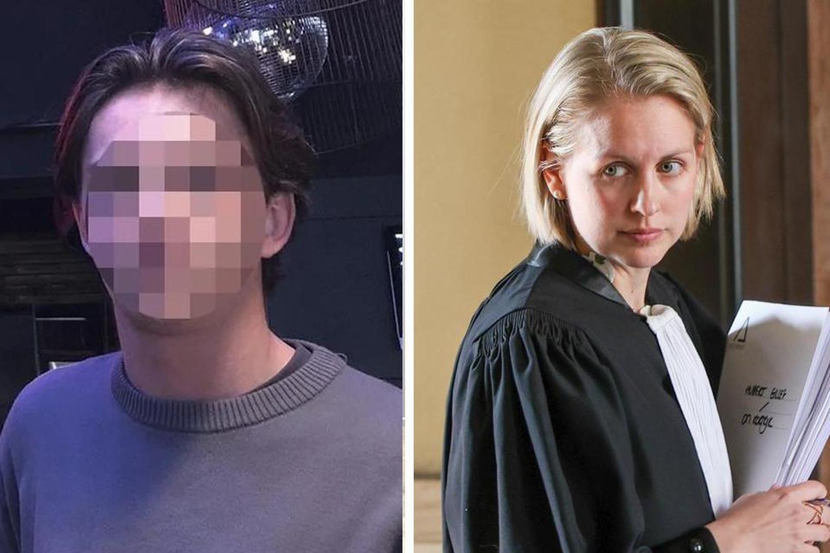 G.H. blijft aangehouden onder elektronisch toezicht als verdachte in de spikingzaak. Advocaat Floor Vynckier staat hem bij.