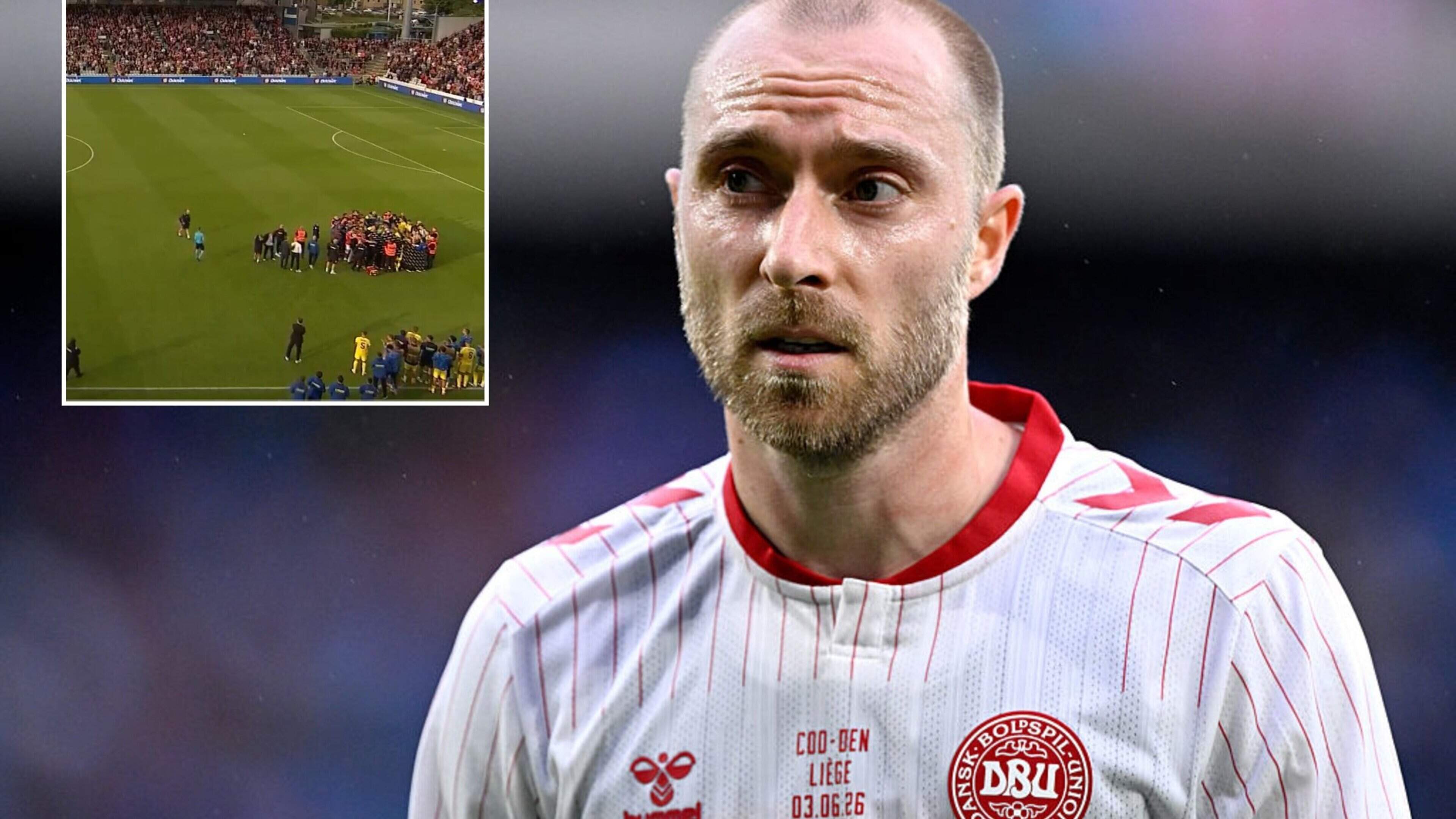 Voetballer Christian Eriksen zakt opnieuw in elkaar op het v
