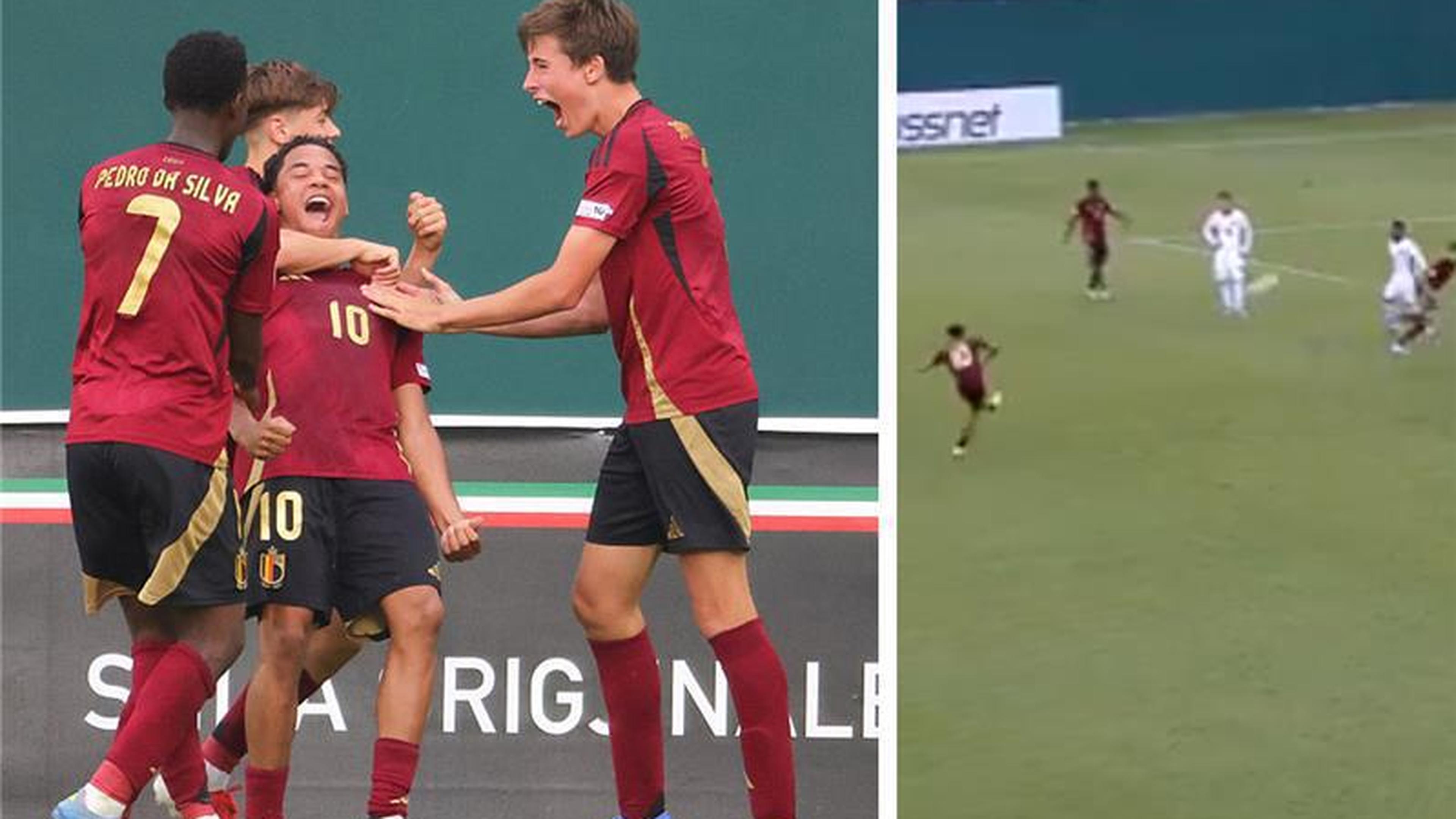 VIDEO. Noah Fernandez bezorgt Belgische U17 met prinsheerlijke vrije trap punt op het EK in topper t