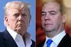 Donald Trump en Dmitri Medvedev schuwen de nucleaire dreiging niet. (Foto’s Brendan Smialowski en Kirill Kudryavtsev)