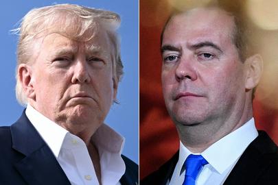 Donald Trump en Dmitri Medvedev schuwen de nucleaire dreiging niet (Foto’s Brendan Smialowski en Kirill Kudryavtsev)