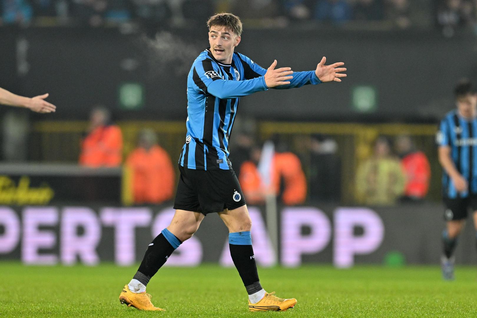 Casper Nielsen (27) of Club Brugge pictured during the Croky Cup semi final first leg in season 2024 - 2025  between Club Brugge KV and KRC Genk on January 15 , 2025 in Brugge, Belgium. (Photo by David Catry/Isosport)