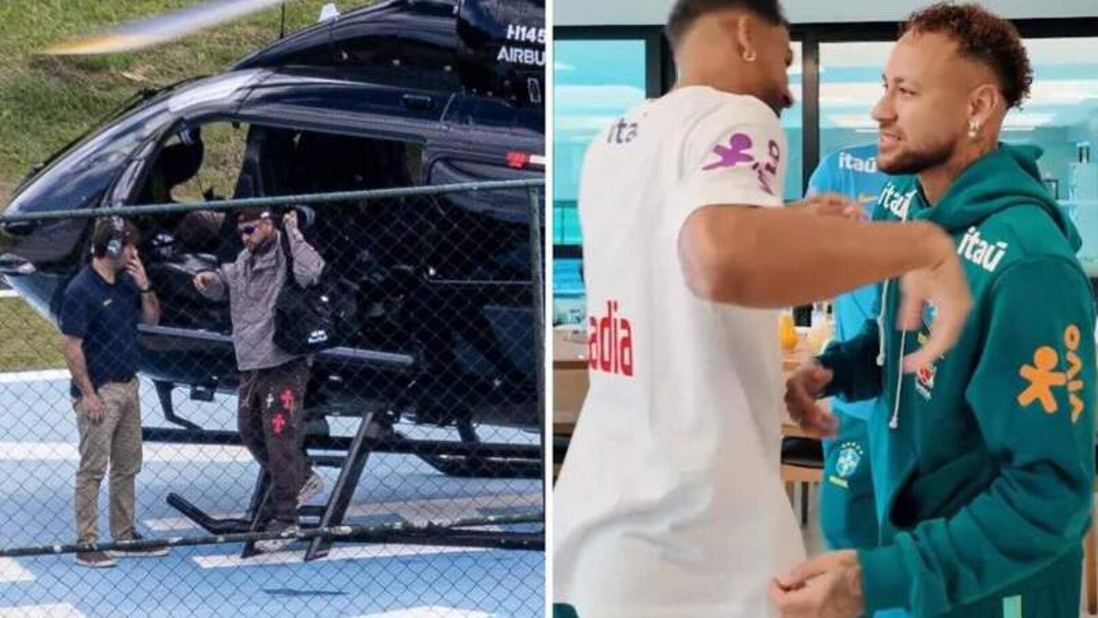 VIDEO. Komt zijn WK dan toch in gevaar? Neymar arriveert in privéhelikopter bij Braziliaans elftal, maar mist eerste training door... kuitblessure