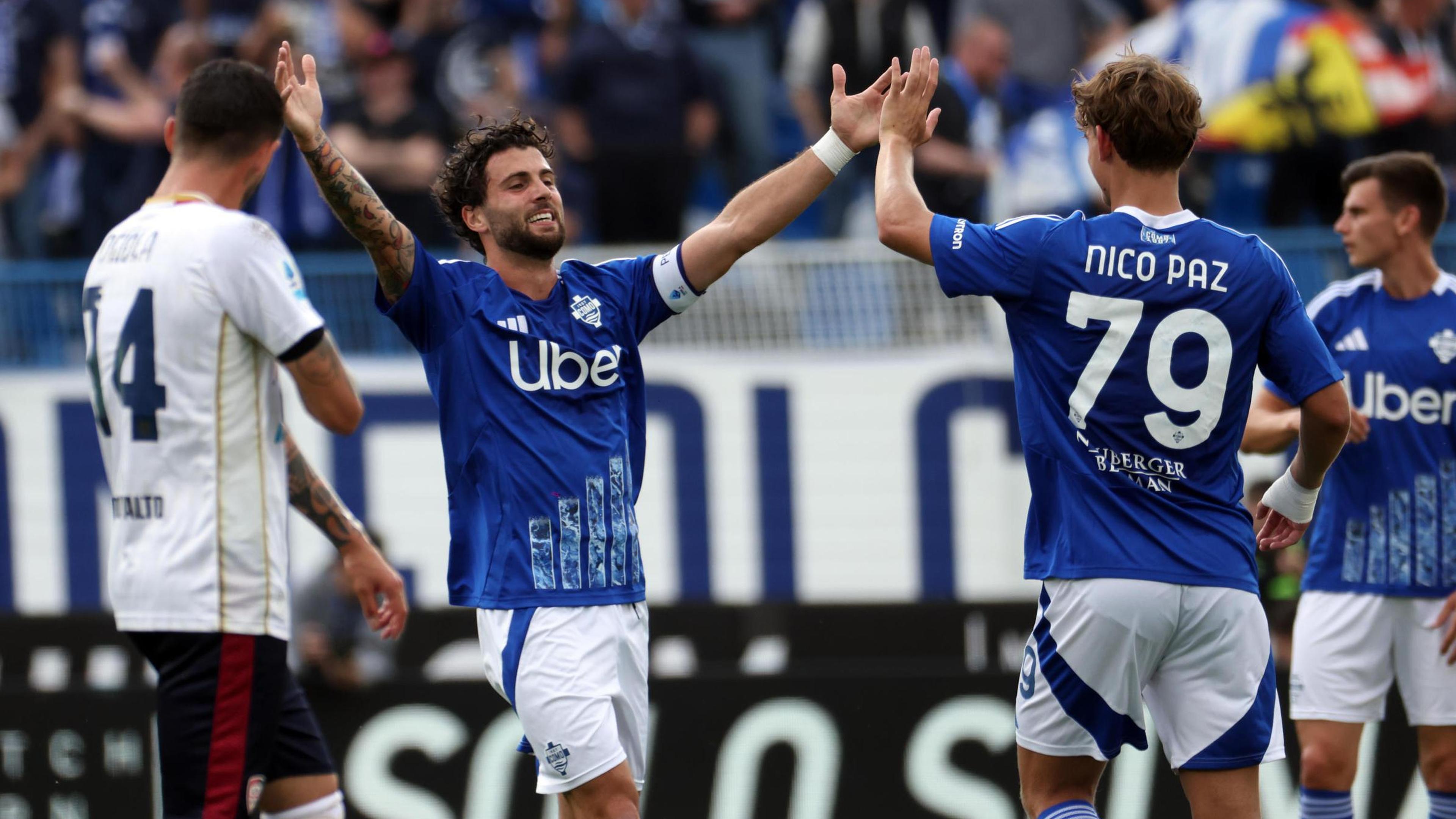 SERIE A. Como en invaller Van der Brempt zetten Cagliari opzij, Juventus geeft in extremis zege weg