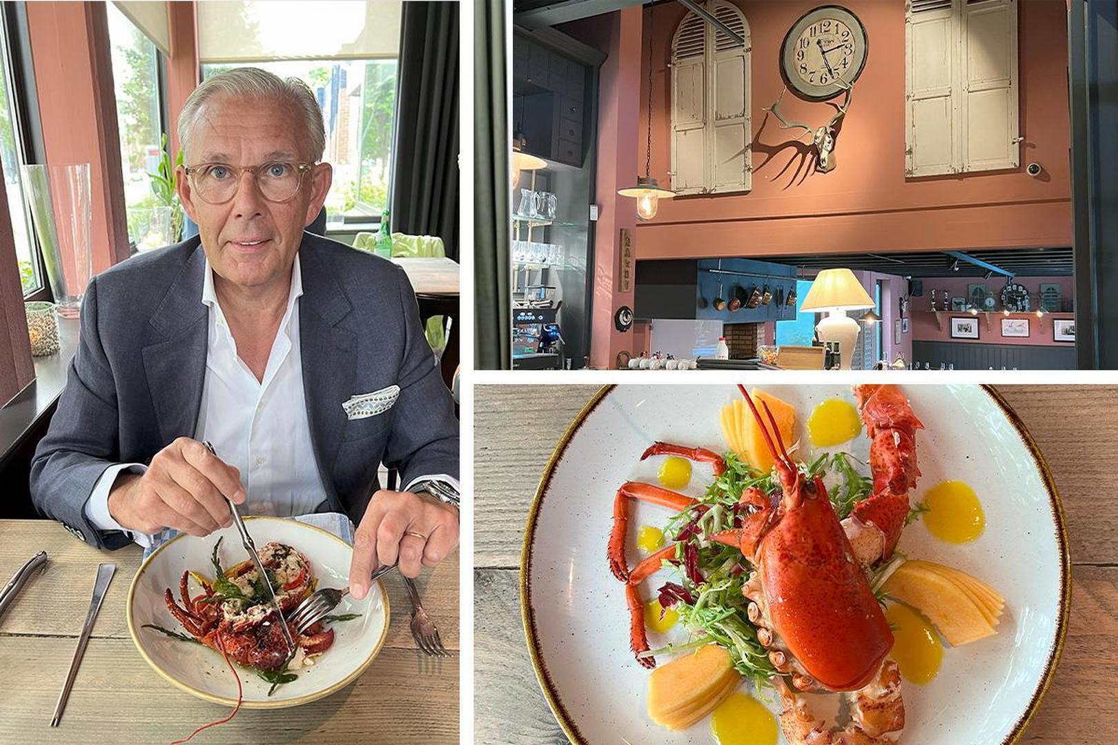 Kreeft, veel kreeft kan Peter Goossens hier eten.