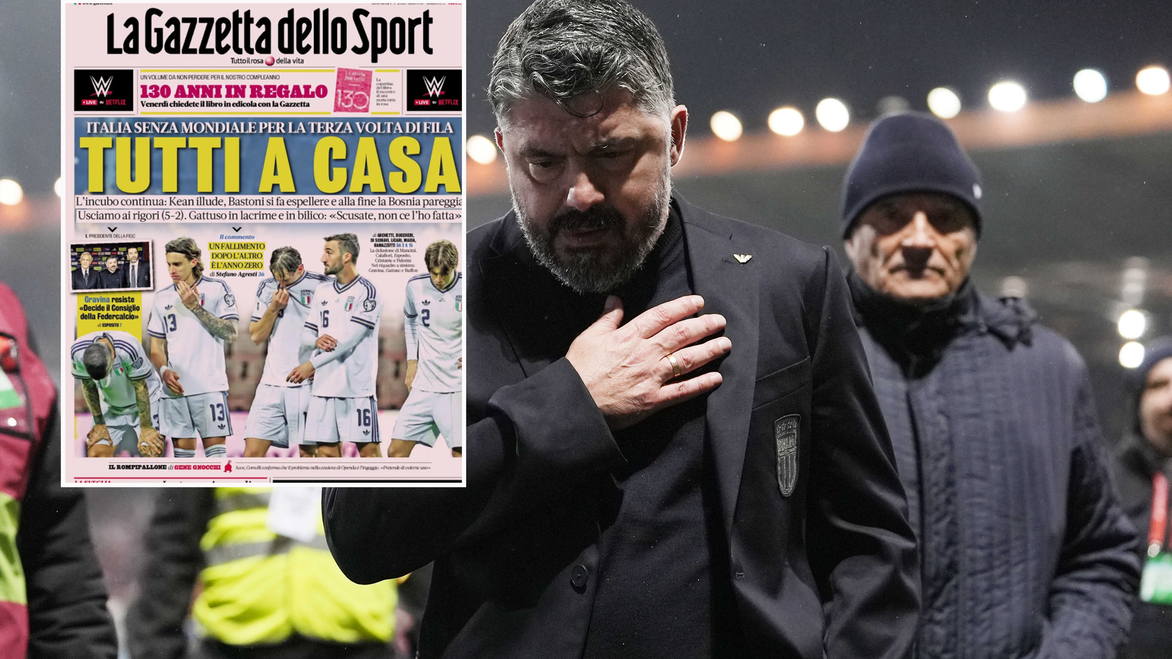 Italiaans elftal afgemaakt in nationale media na nieuw WK-fiasco: ’Historische ramp’ en ’Derde apocalyps’