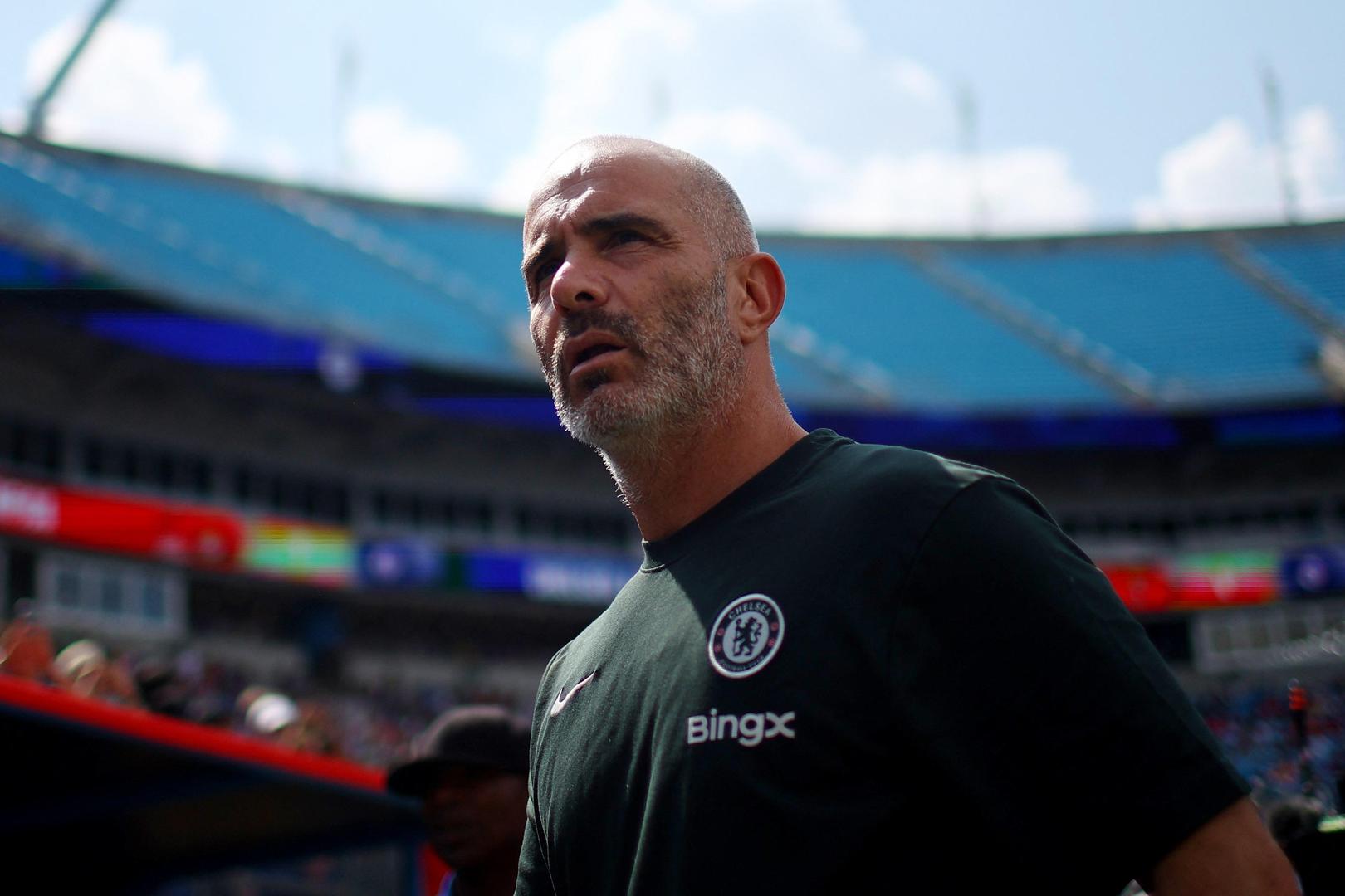 Soccer Football - FIFA Club World Cup - Round of 16 - Benfica v Chelsea - Bank of America Stadium, Charlotte, North Carolina, U.S. - June 28, 2025
Chelsea manager Enzo Maresca before the start of the second half REUTERS/Agustin Marcarian