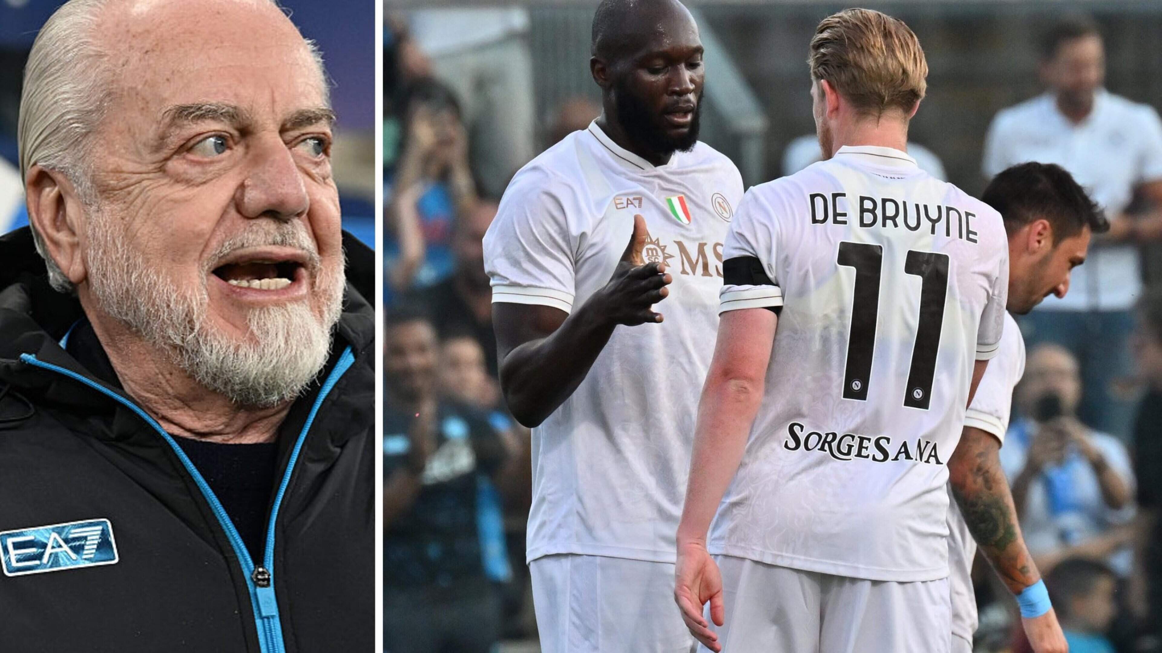 Voorzitter van Napoli prikkelt Lukaku en De Bruyne: “Wat is het probleem als ze vertrekken? De wereld zit vol met voetballers”