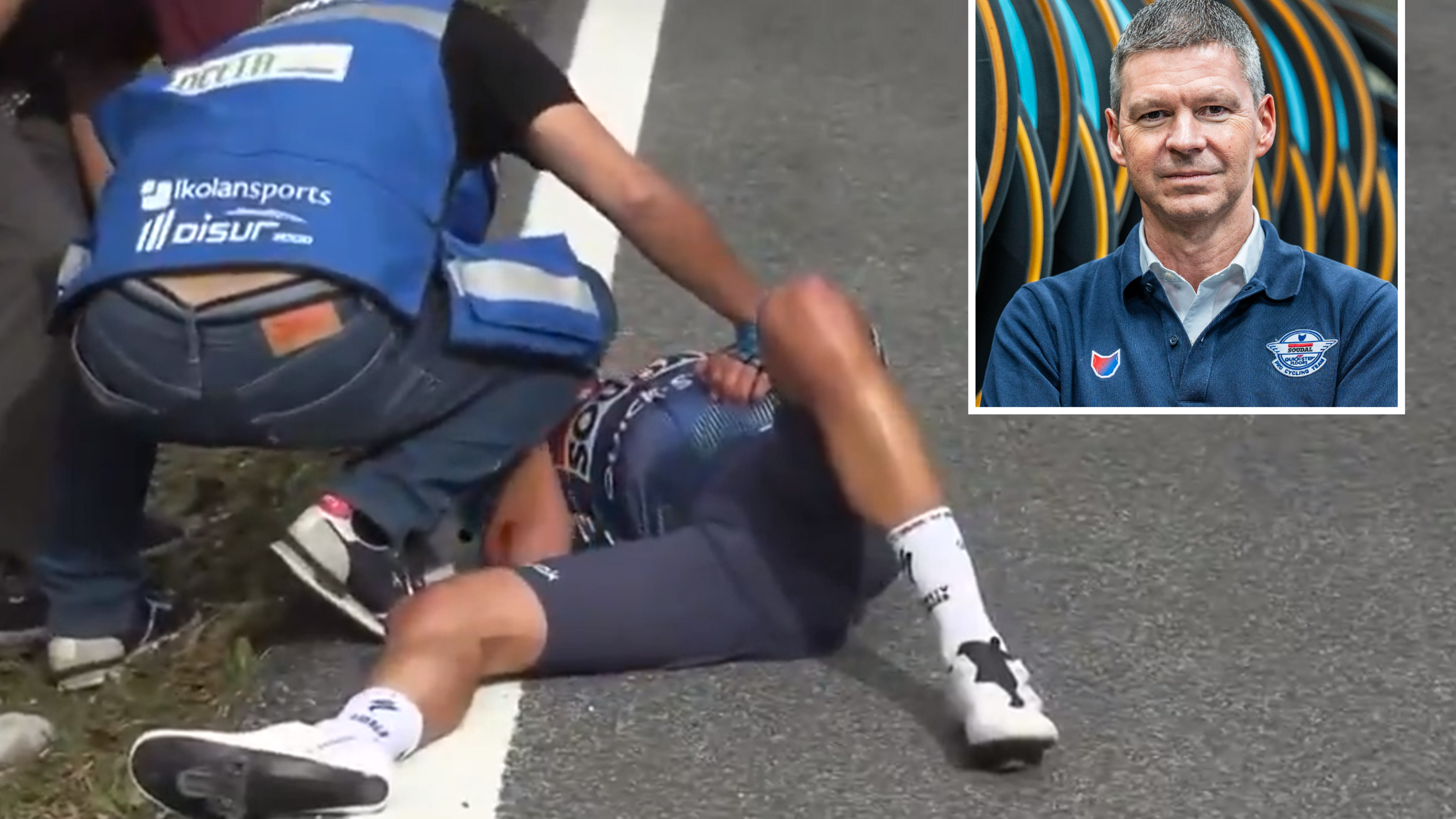 Quick-Step woedend omdat dokterswagen Mikel Landa omver en uit koers rijdt: ’Het is hemeltergend!’