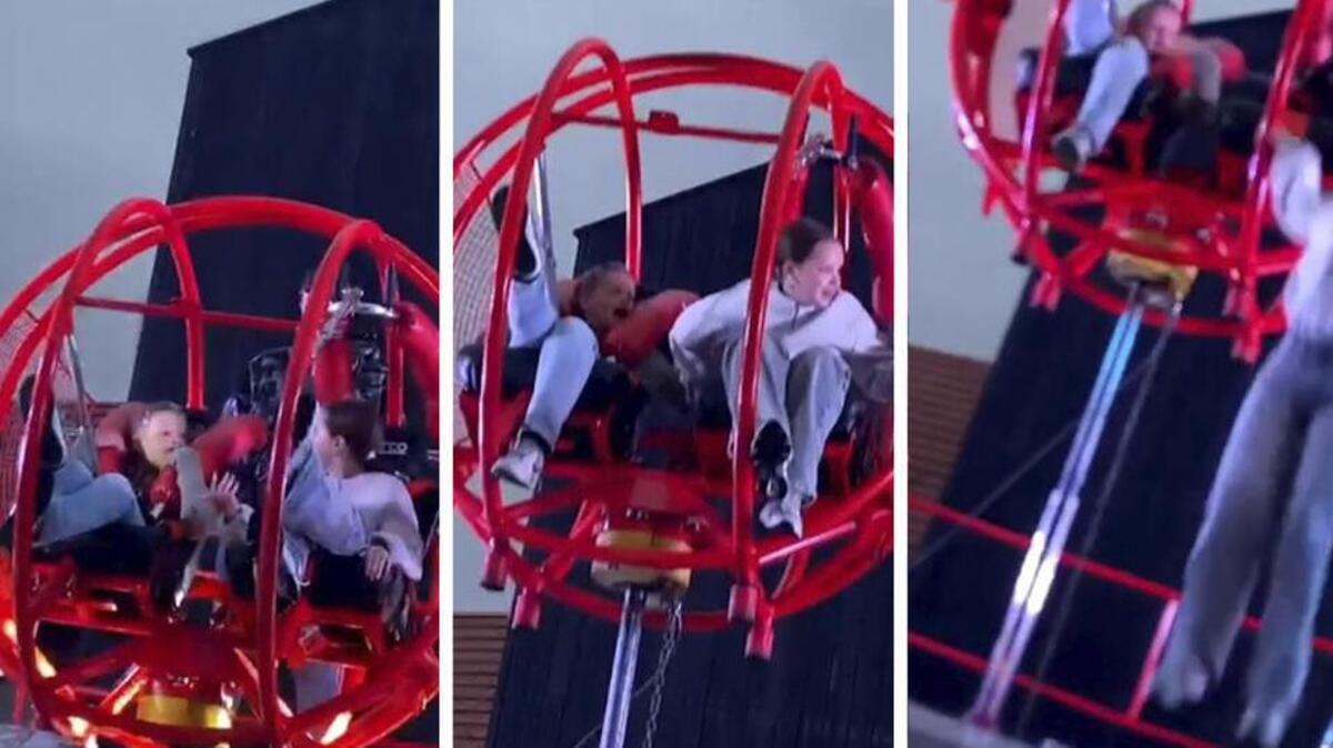 Meisje merkt op tijd dat ze niet vast zit in attractie en kan eruit