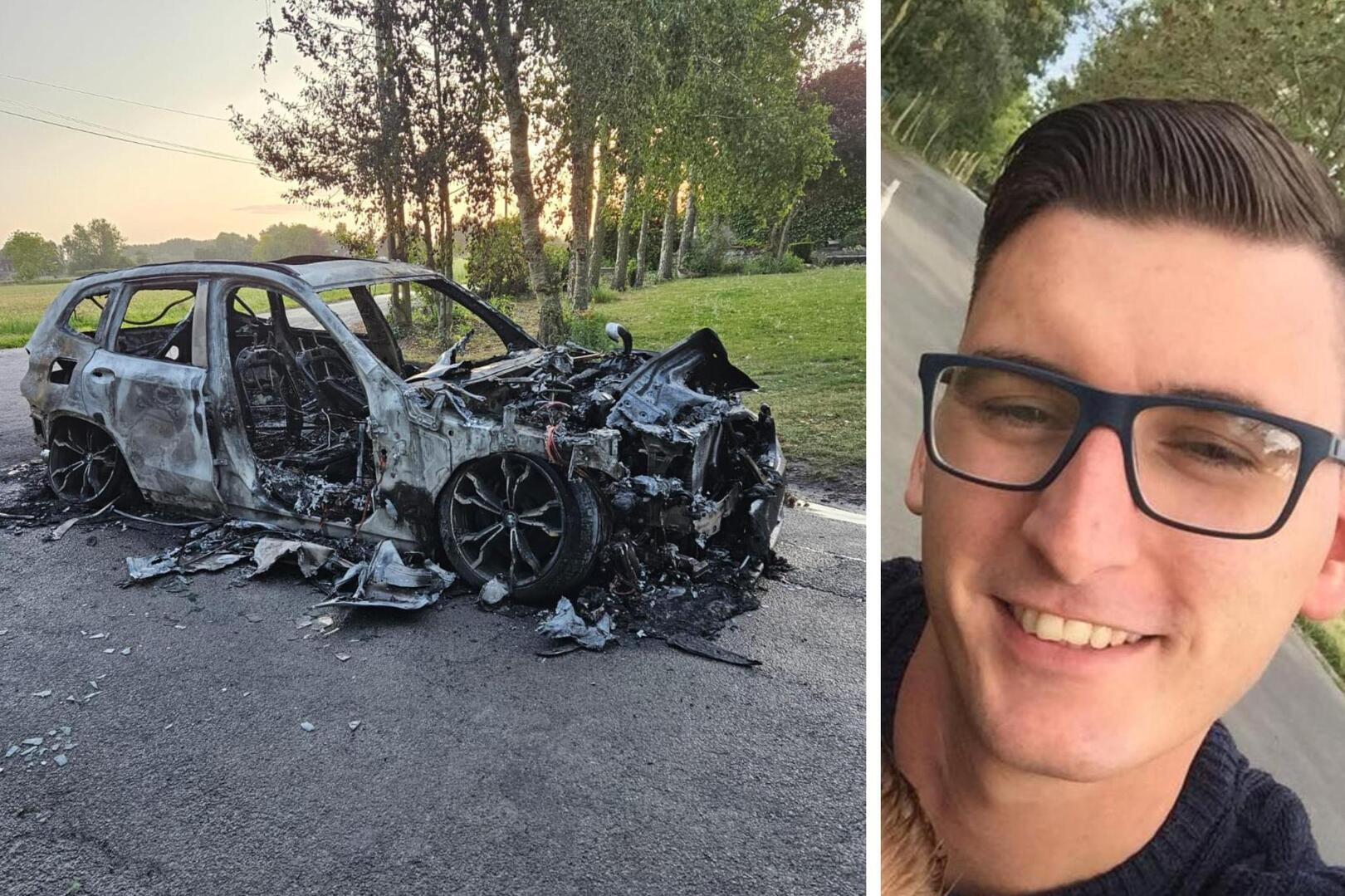 Zondagnacht werd BMW van Jersey (36) gestolen, nog geen 24 uur later vindt  hij hem uitgebrand terug in Frankrijk: “30 seconden en ze waren weg” |  Nieuwsblad