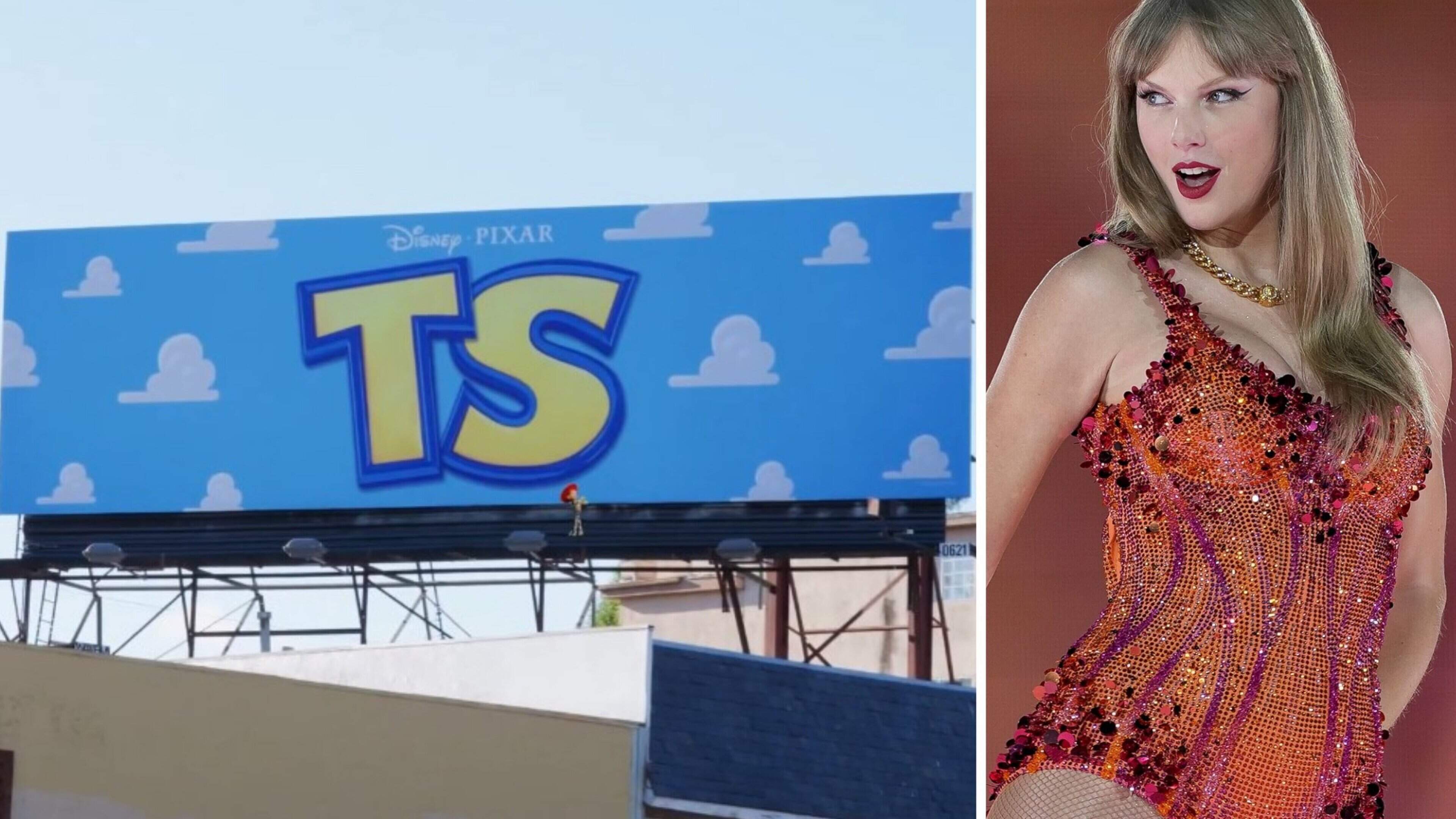 Zal Taylor Swift straks te horen zijn in nieuwe ‘Toy Story’? Reclamebord lijkt er toch op te hinten
